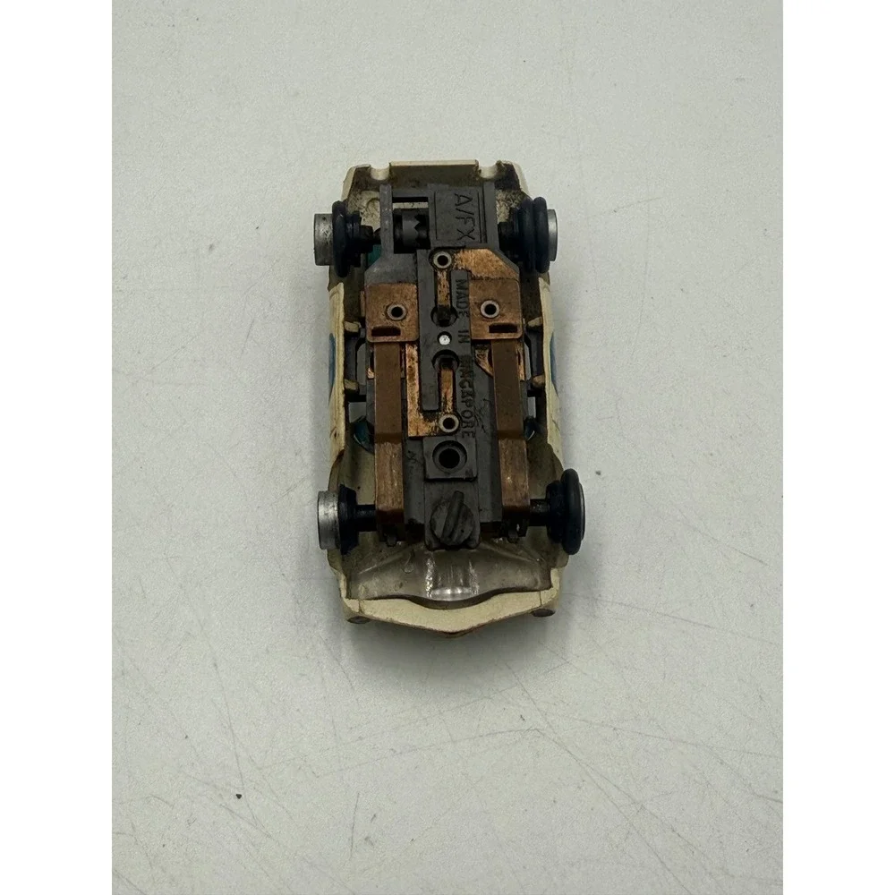 Vintage Aurora AFX Chevrolet Camaro Slot Car White #6 HO Scale Singapore Chassis